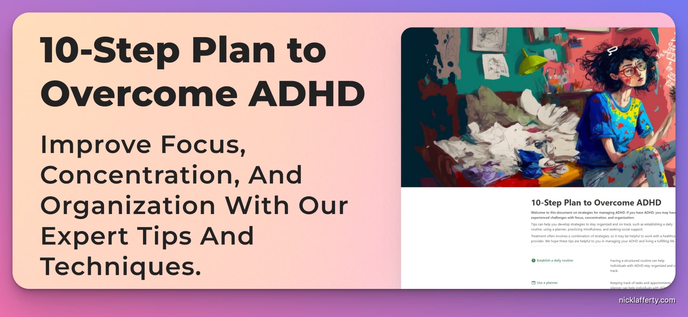 ADHD 10 Step Plan Template