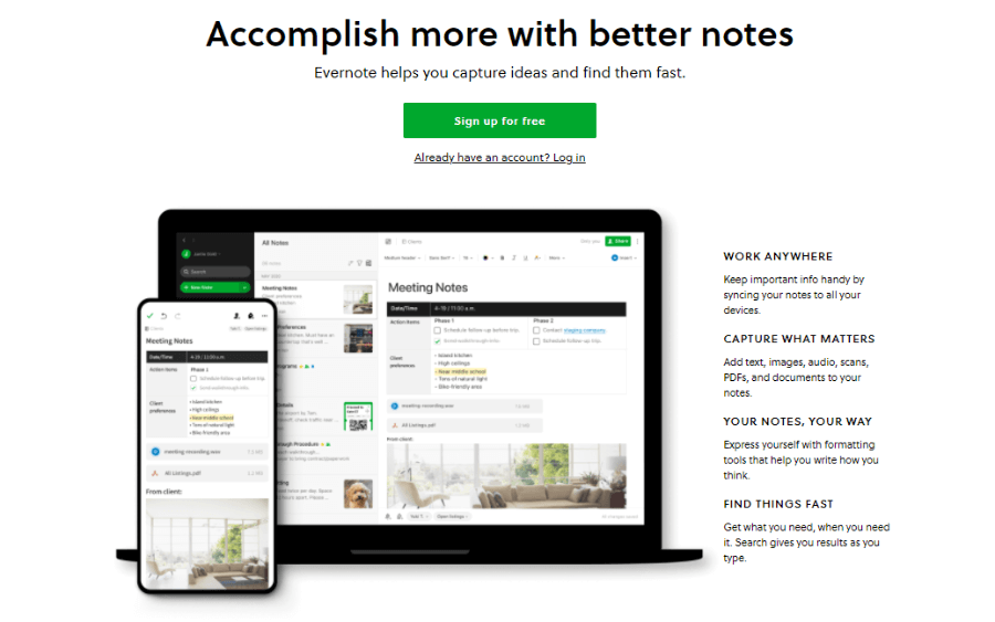 online charting software evernote