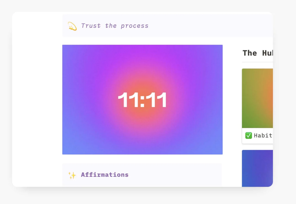 Aura Clock Notion Widget