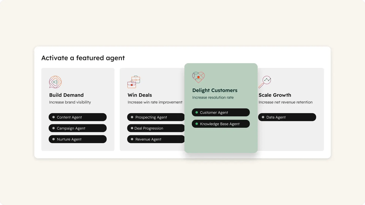 HubSpot Breeze Agent Hub interface