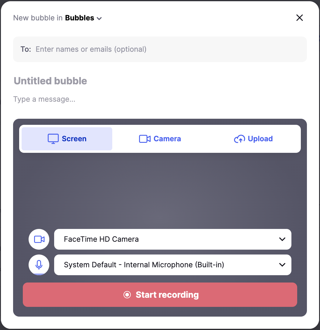 Creating a bubble screenshot