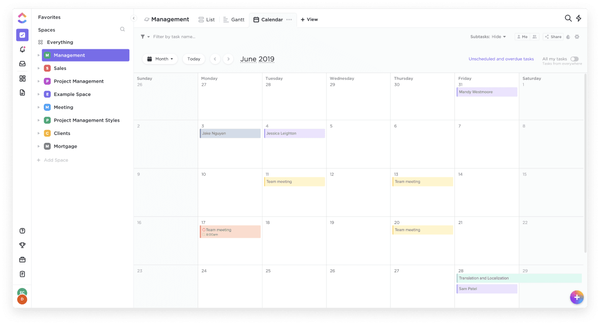 Clickup Calendar