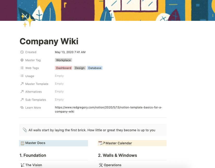Notion Company Wiki Templat