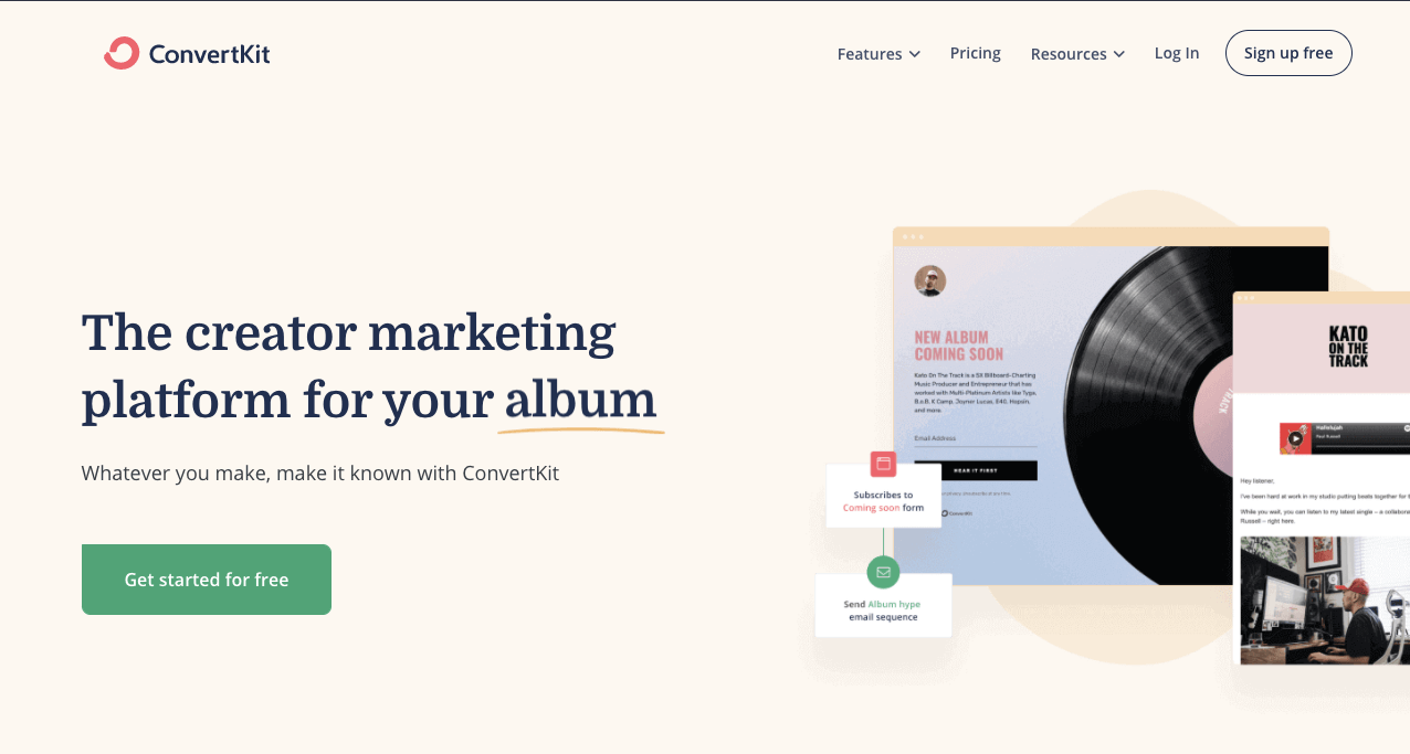 ConvertKit homepage