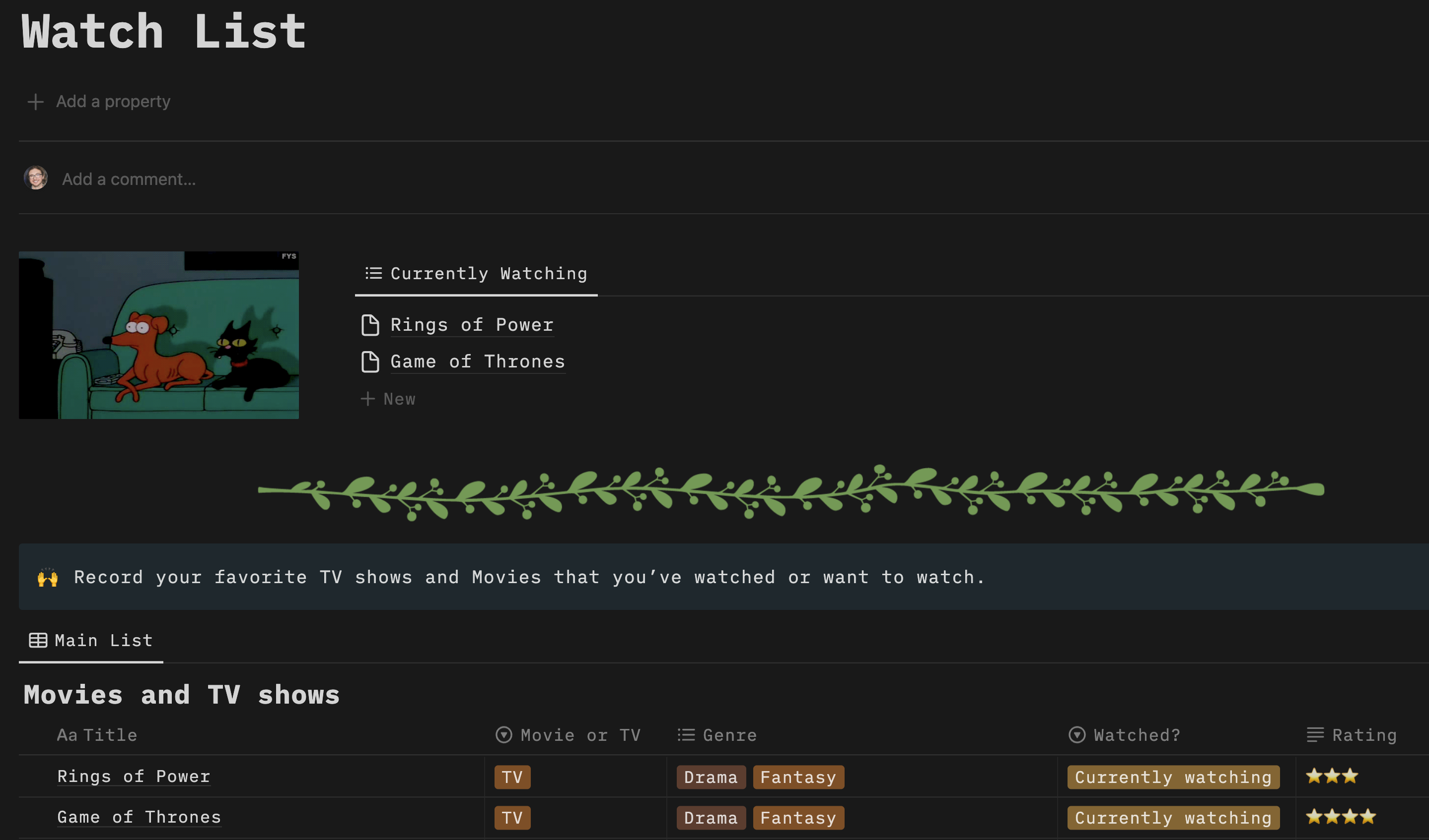 Cozy Movie Tracker