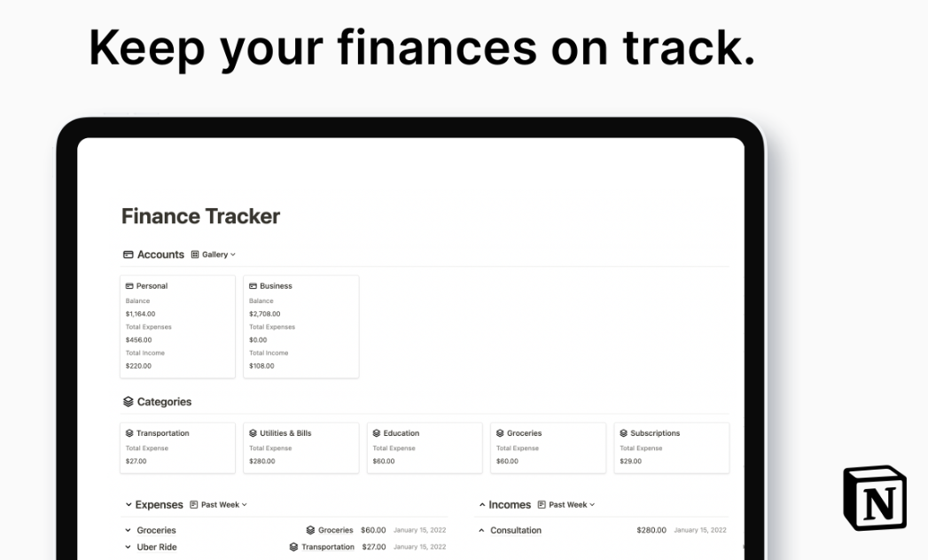 Budget Planner (Printable) – Mint Notion Shop