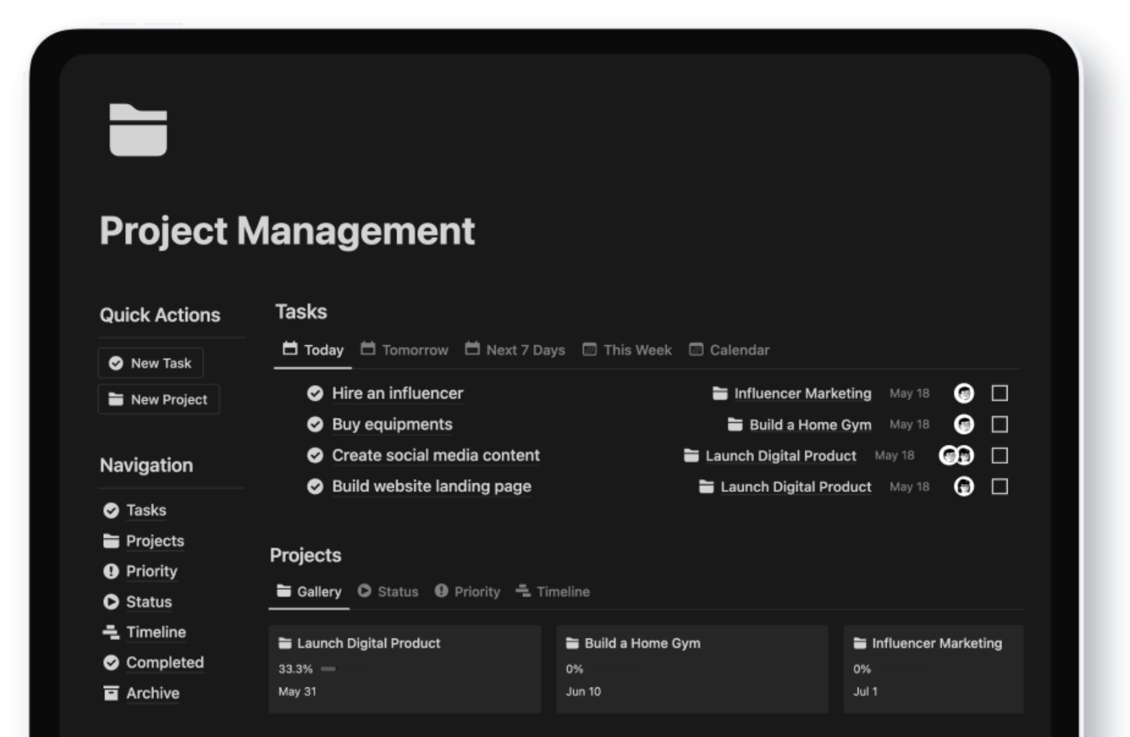 Easlo Project Management Template