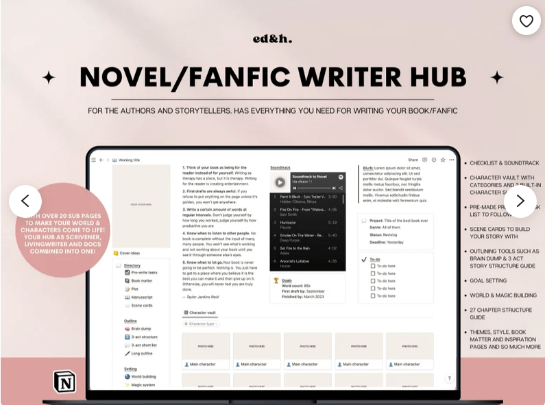 Notion Fanfiction Template