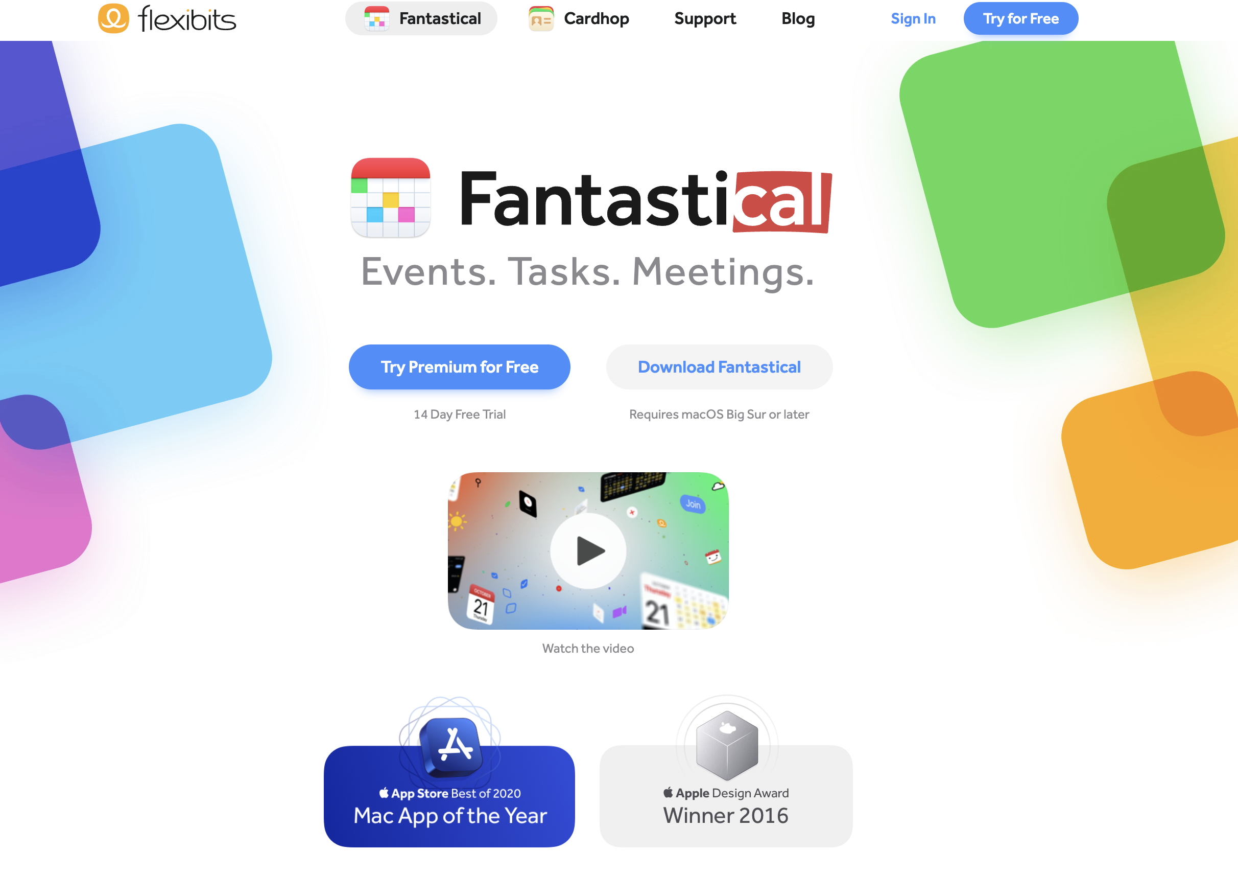 Fantastical Homepage