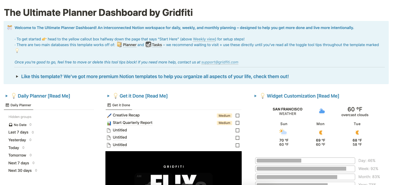 Notion Ultimate Planner Dashboard