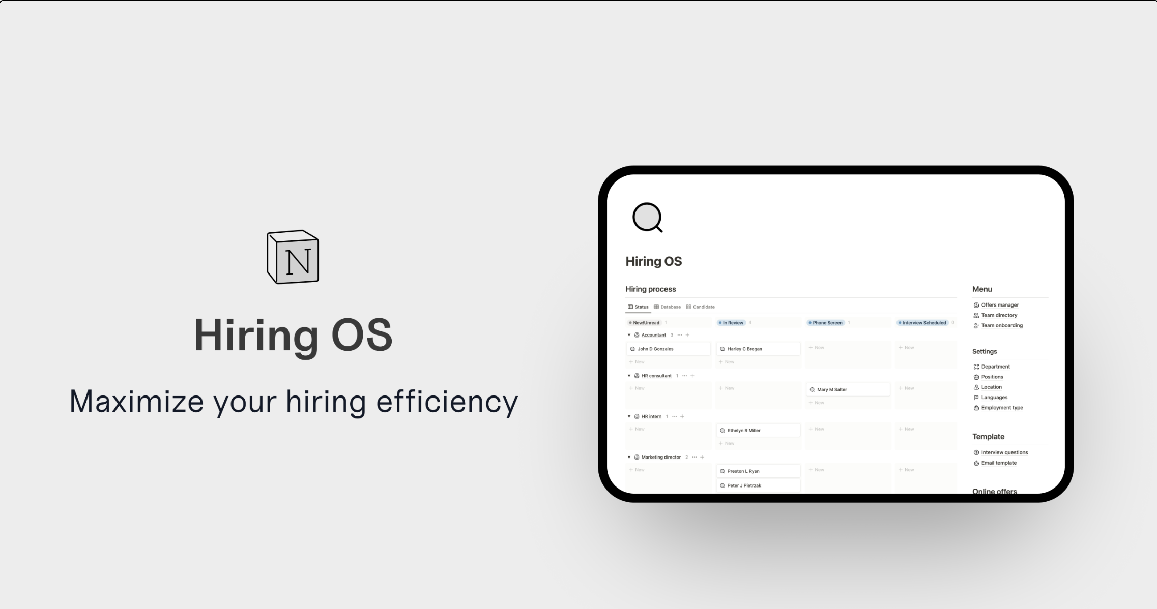 Hiring OS Screenshot