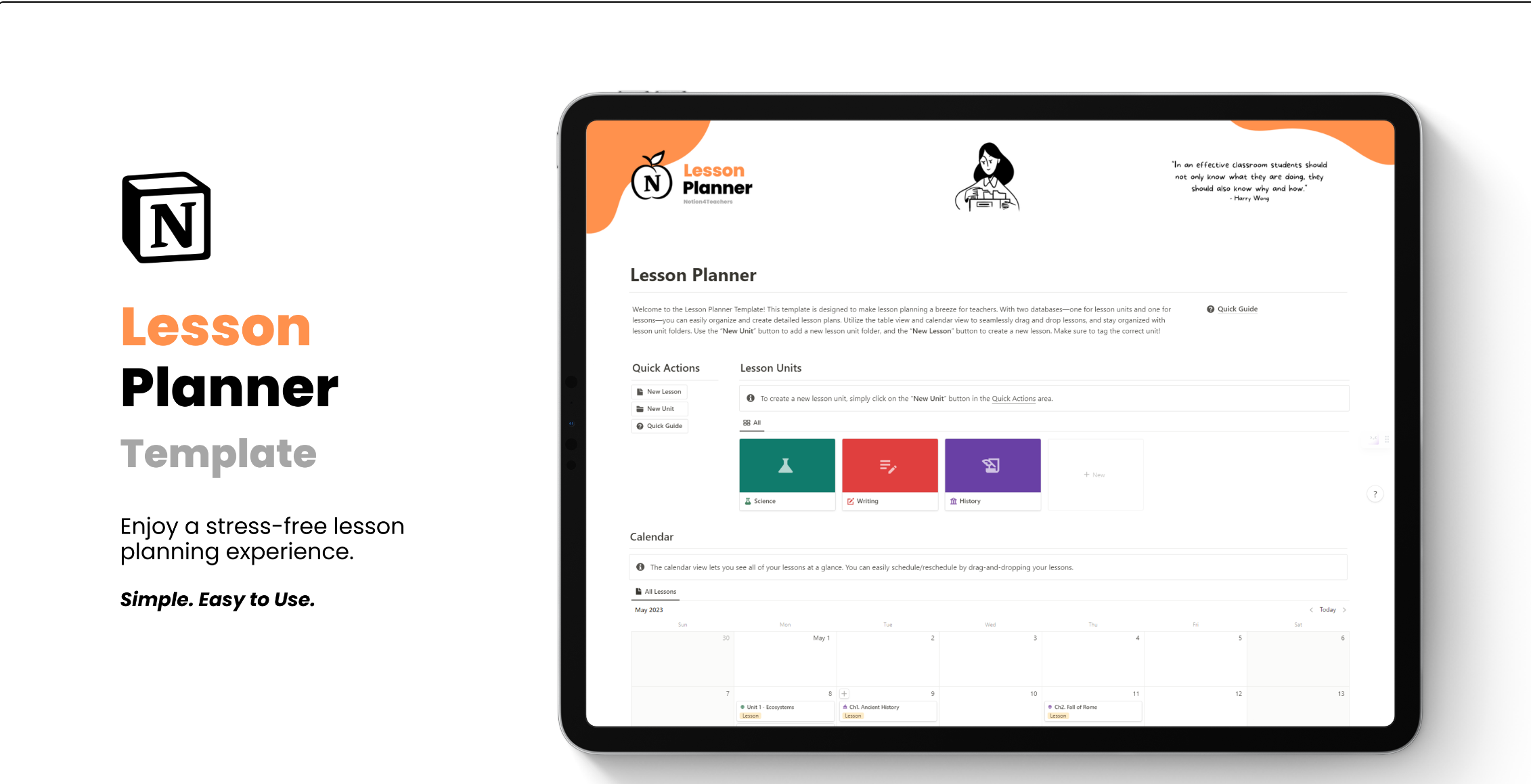 Notion Lesson Planner Template