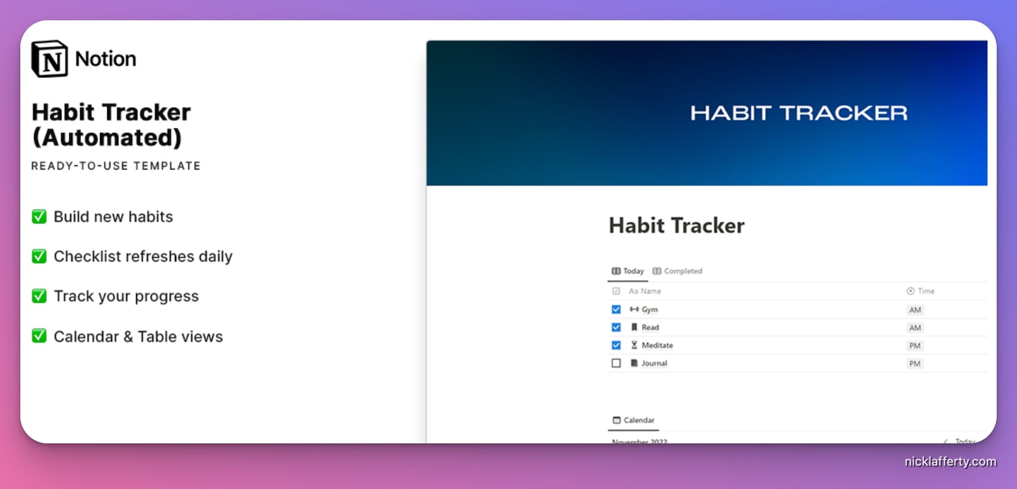 Matt Habit Tracker Template