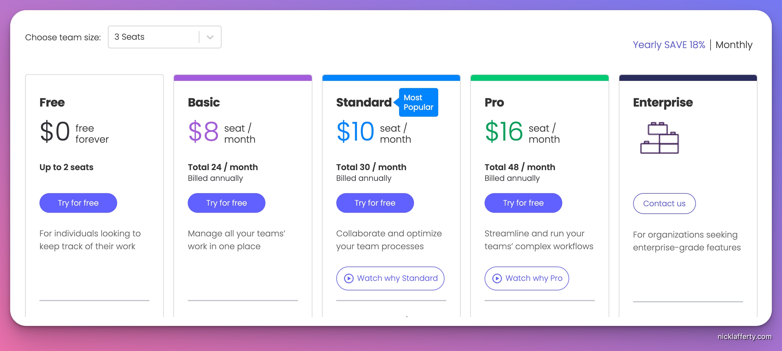monday.com pricing screenshot