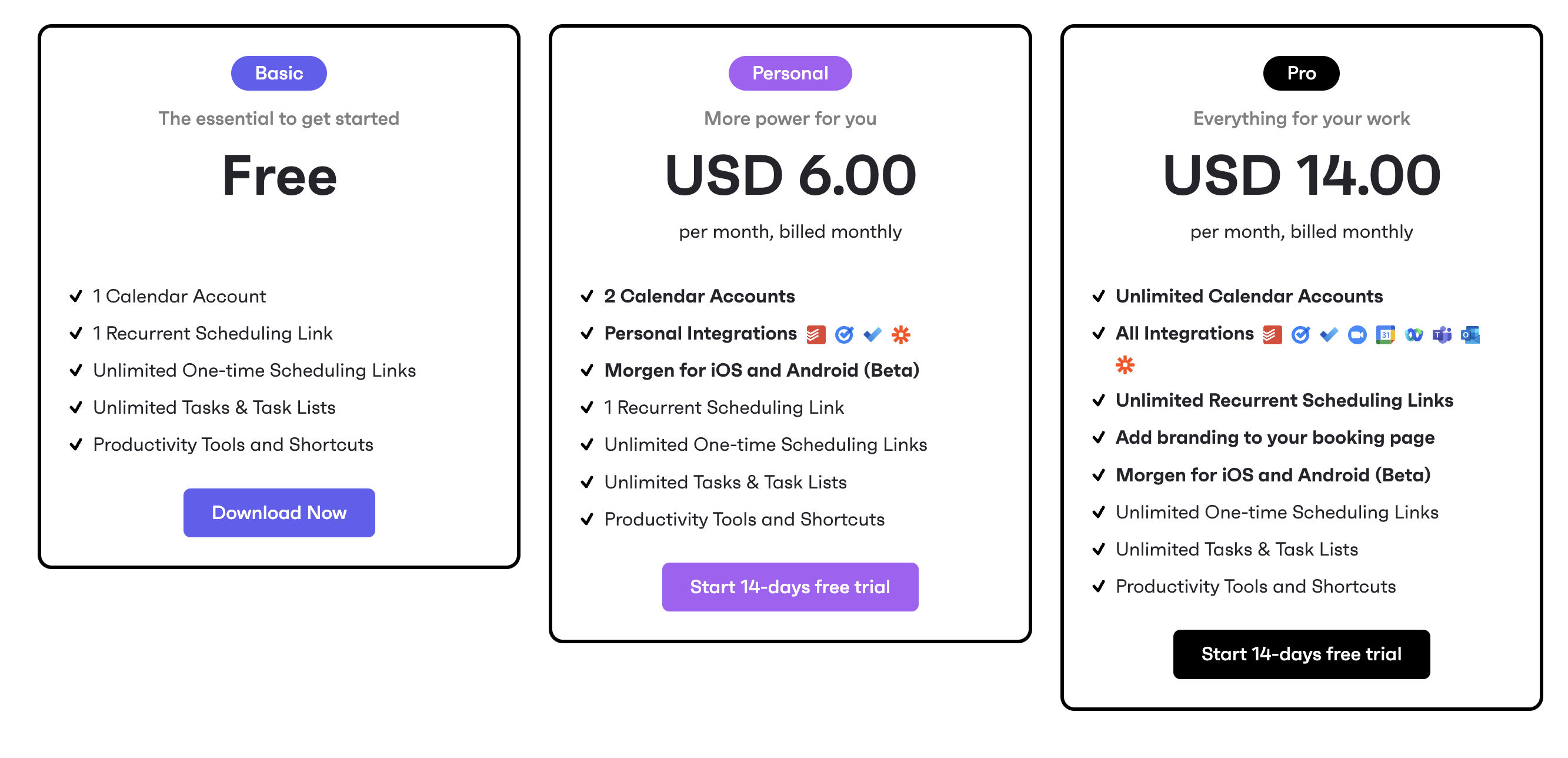 Morgen Pricing