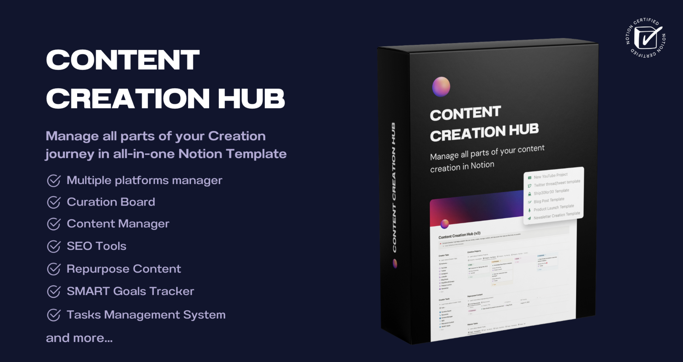 Content Creation Hub Notion Template Bundle