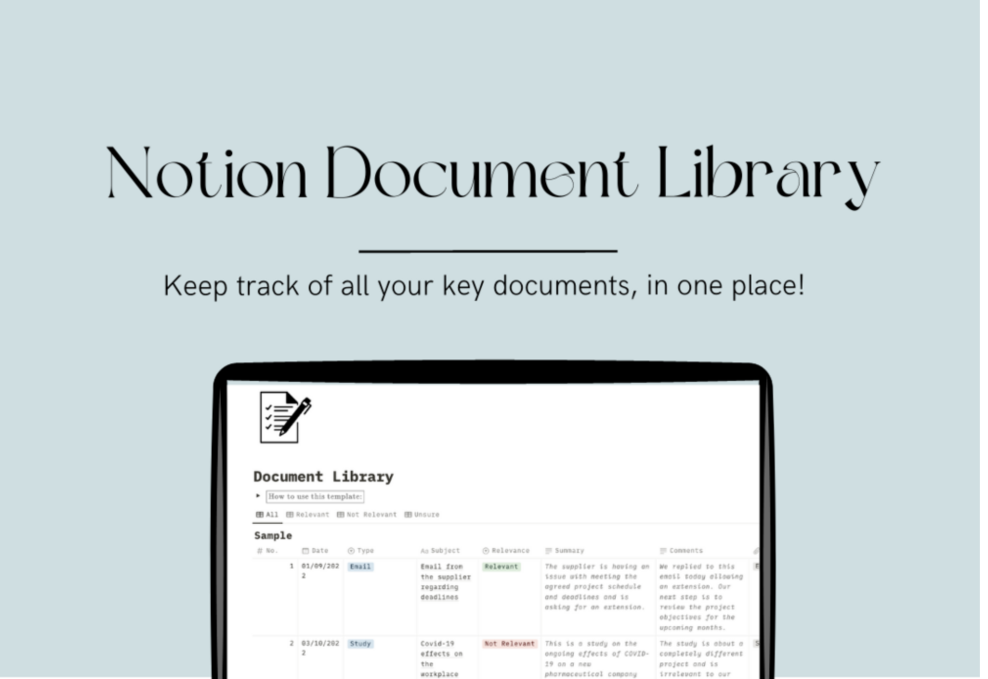 Notion Document Library Screenshot