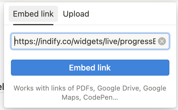 Notion Embed Link Screenshot