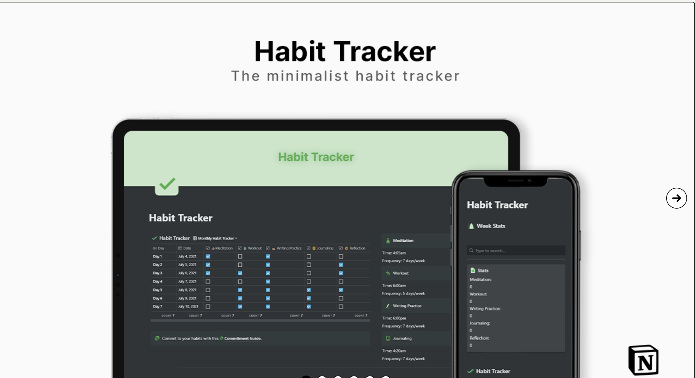 Minimalist Habit Tracker Screenshot