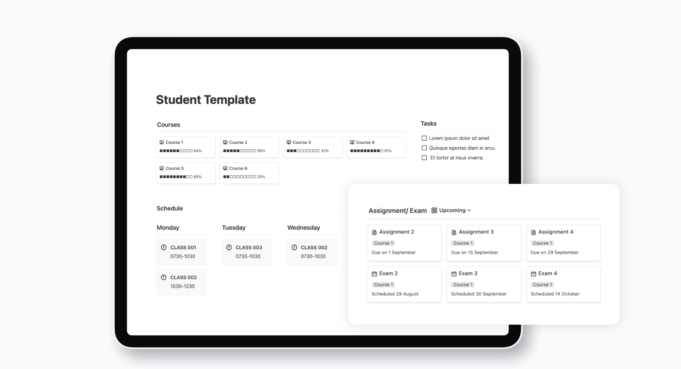 Notion Student Dashboard Easlo