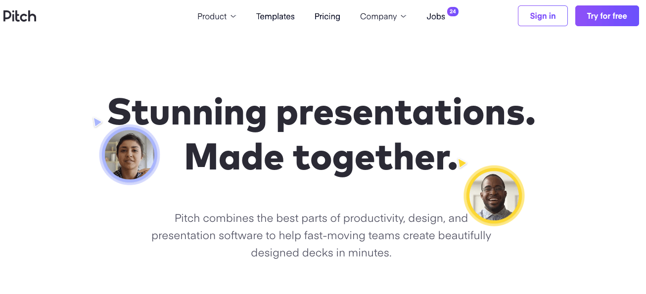 Pitch homepage
