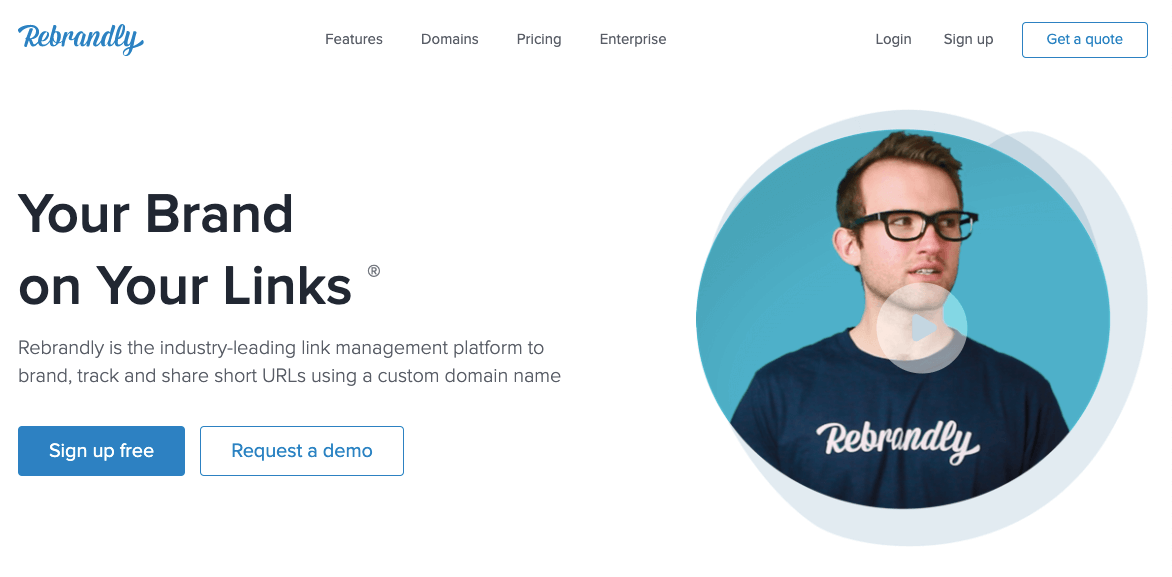 Rebrandly Homepage Screenshot