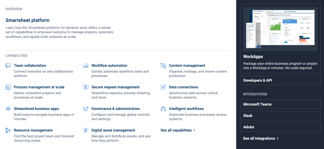 Smartsheet Features