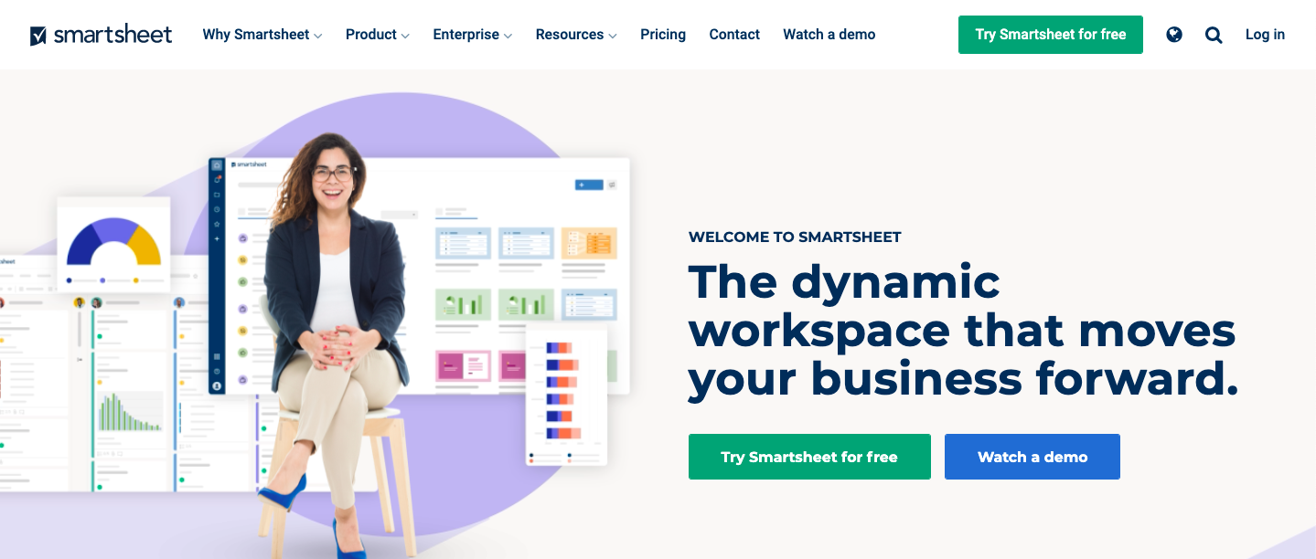 Smartsheet homepage