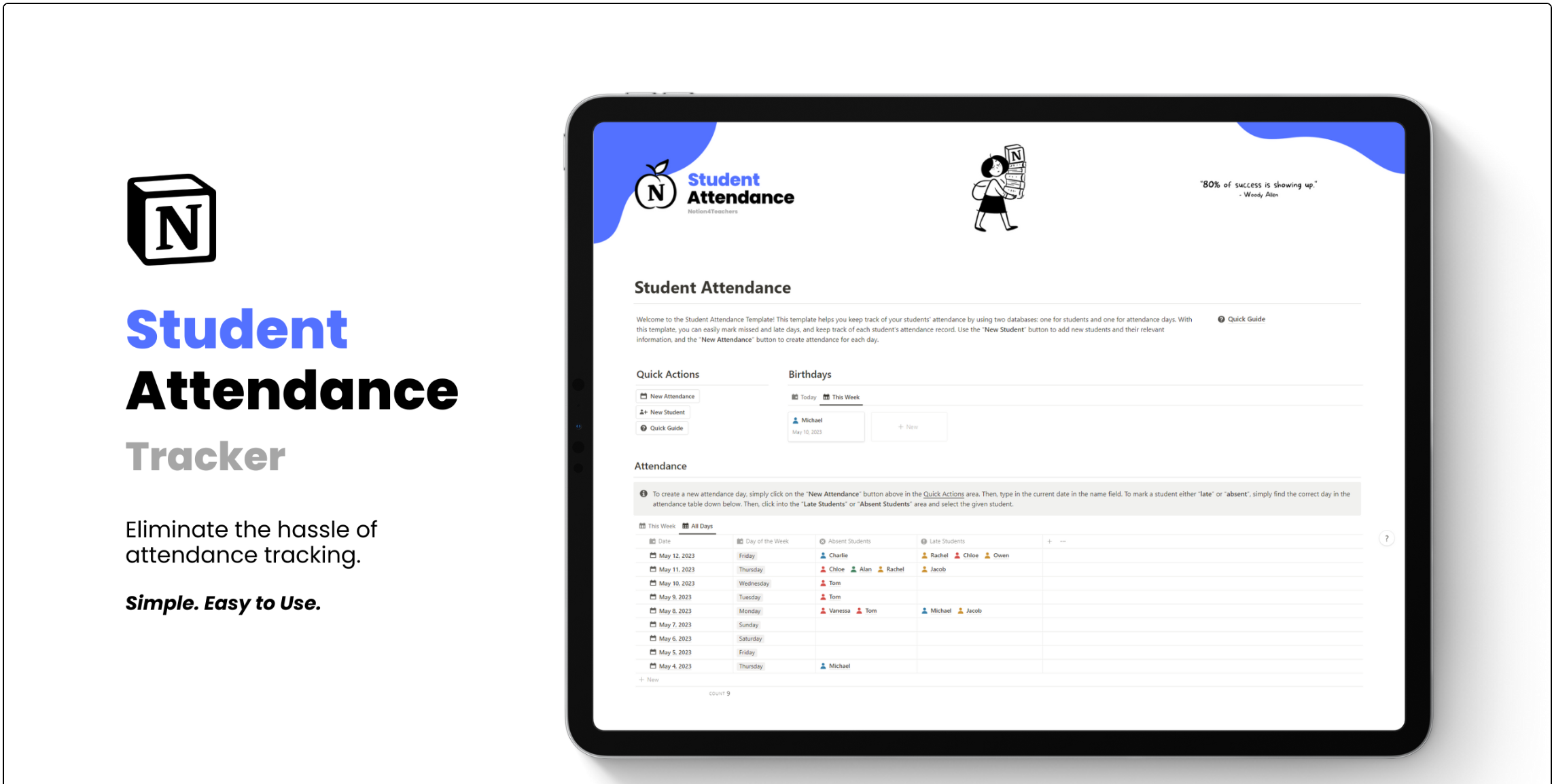 Student Attendance Tracker Template