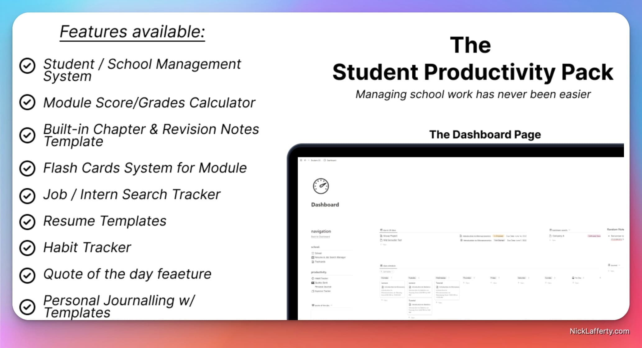 Notion Student Productivity Pack