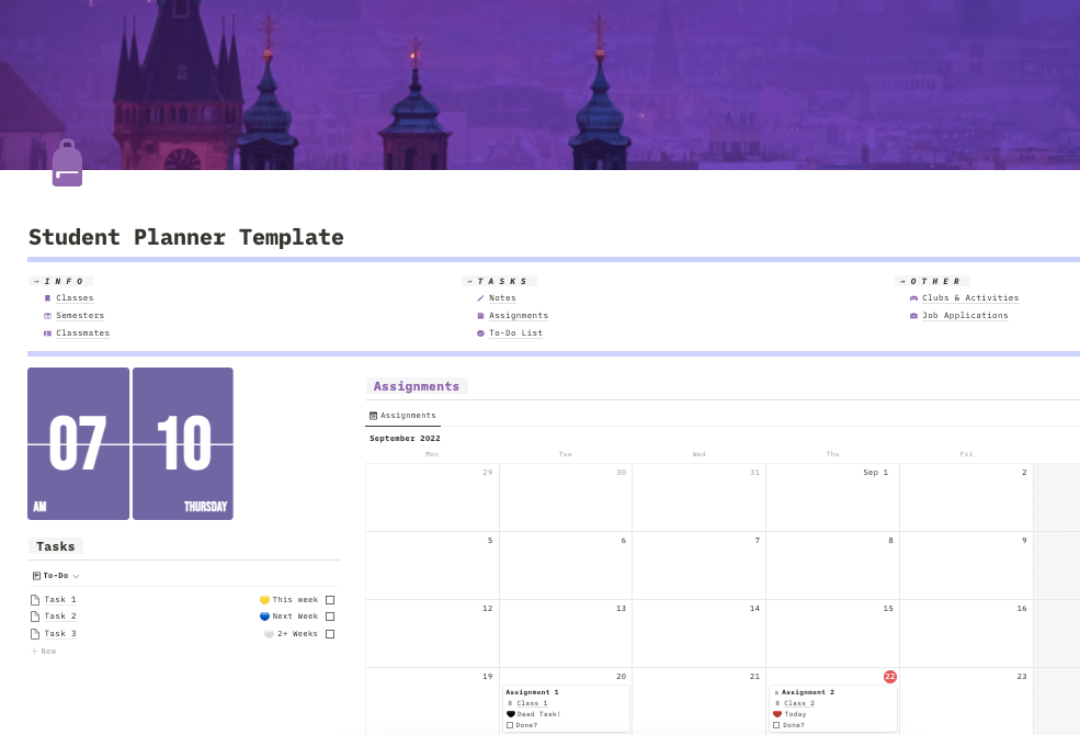 Modern &amp; Aesthetic Student Template Screenshot