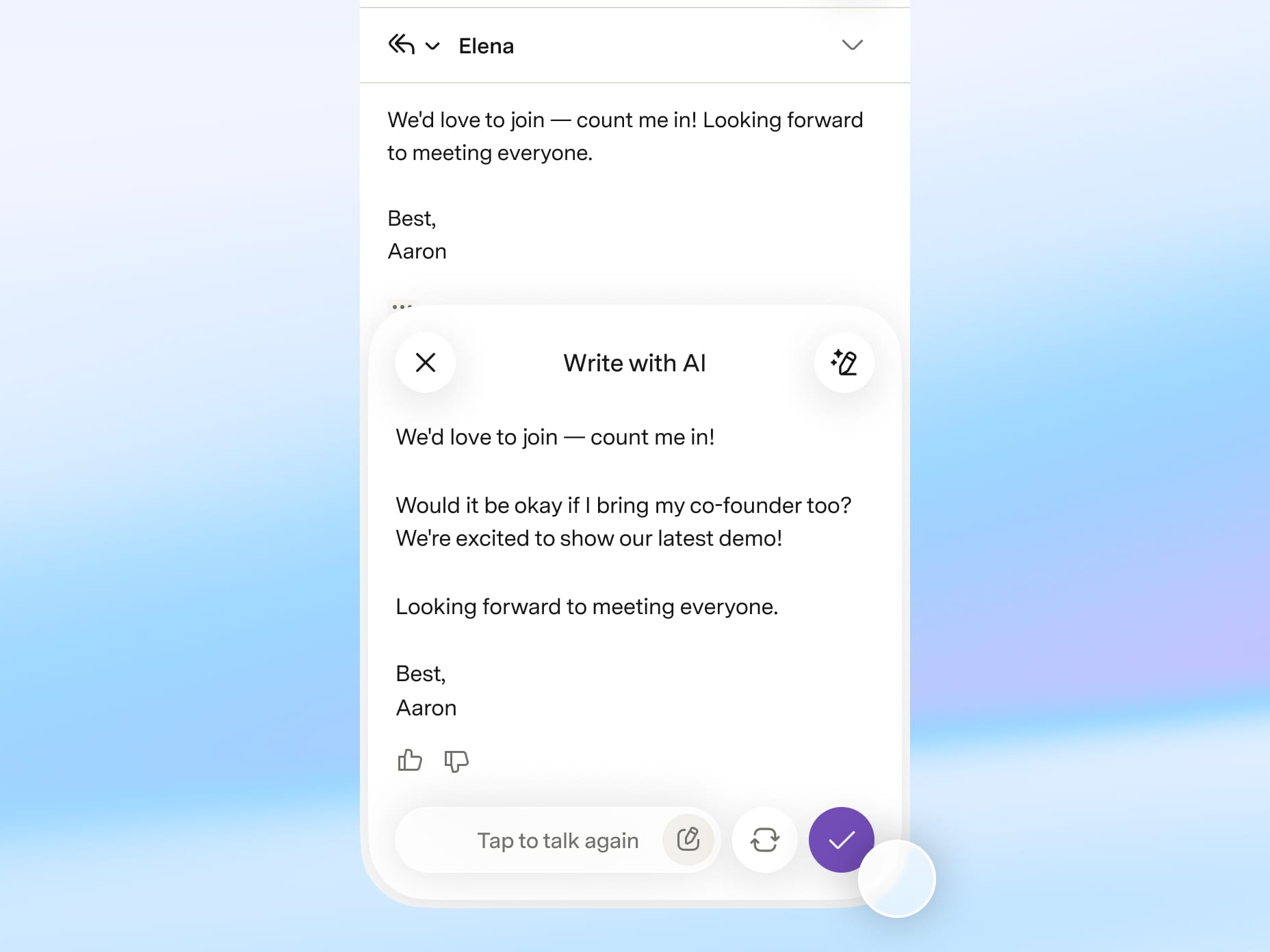 Write with AI in the redesigned Superhuman Mail mobile app