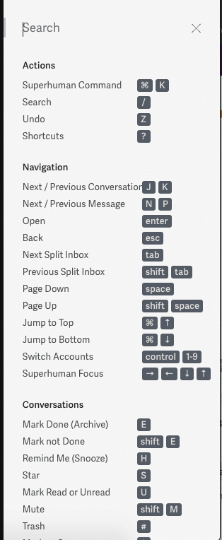 Superhuman Shortcuts