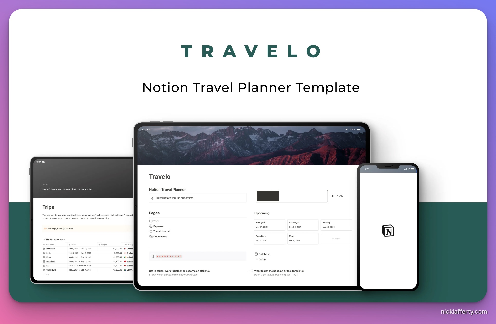 Travelo Notion Template