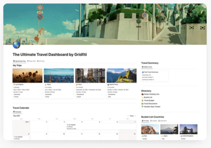 Notion Ultimate Travel Dashboard