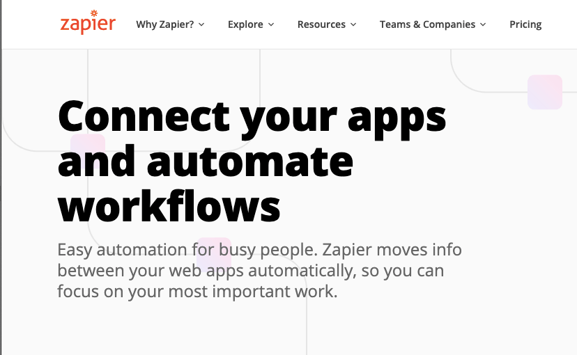 Zapier homepage